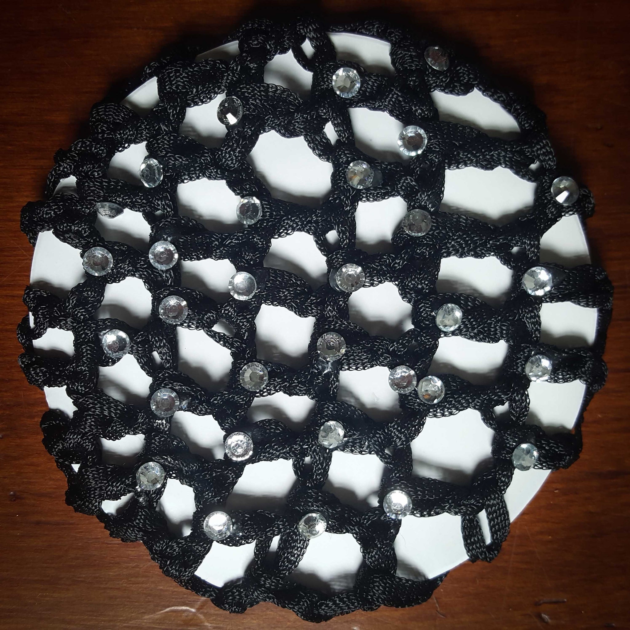 Black Diamante Bun Net
