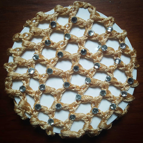 Gold Diamante Bun Net