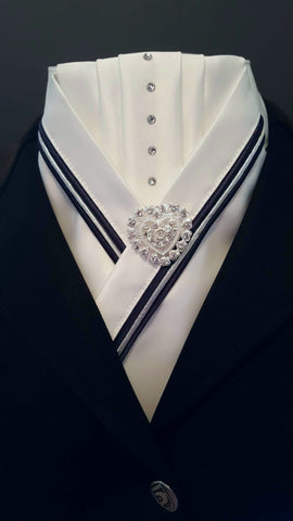 Crossover Stock in White with Navy and Silver