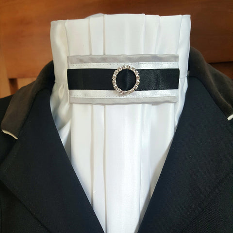 White Pleated Euro Stock with Grey and Black