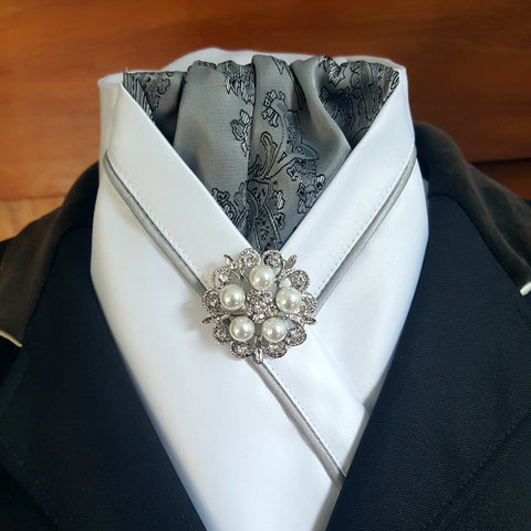 Grey and White Paisley Crossover Stock