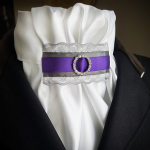 White Euro Stock with Grey Lace, Purple & Charcoal
