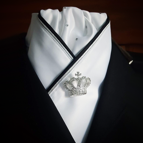White Crossover Stock with Crystals and Black & Silver Piping