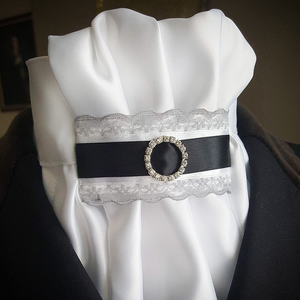 White Euro Stock with Black & Grey Lace