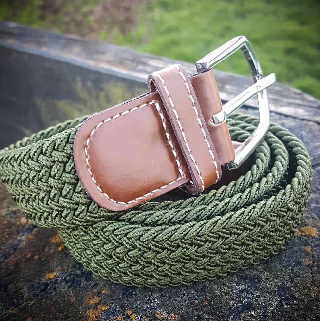 Stretch Woven Belt - Hunter Green