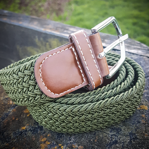 Stretch Woven Belt - Hunter Green