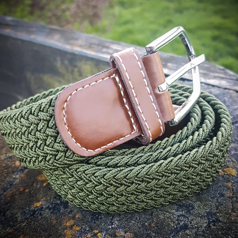 Stretch Woven Belt - Hunter Green